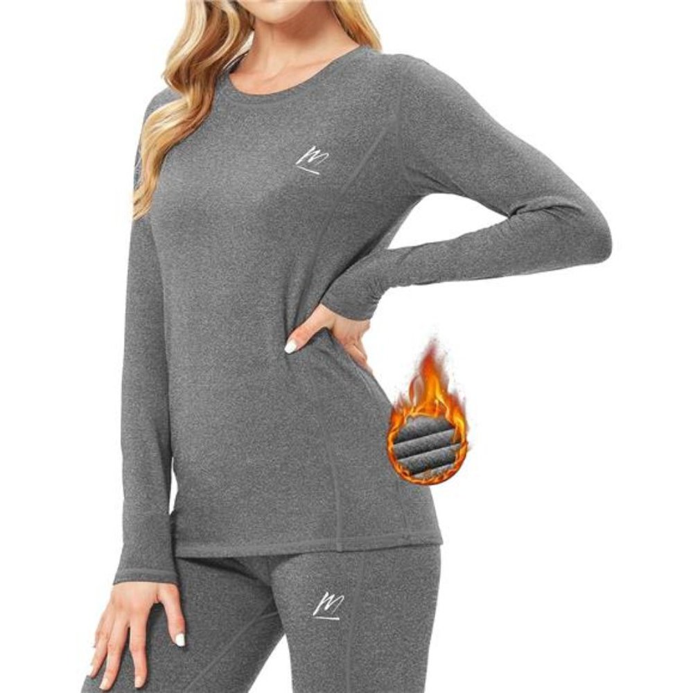 Thermal Underwear for Women, Winter Warm Base Layer Compression Set Fleece Lined